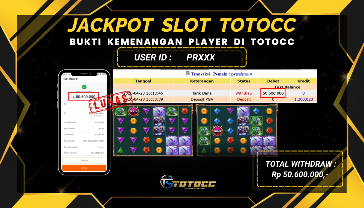 TOTOCC JACKPOT SLOT GAME STARLIGHT ARCHER 1000 Rp 50.600.000,- LUNAS